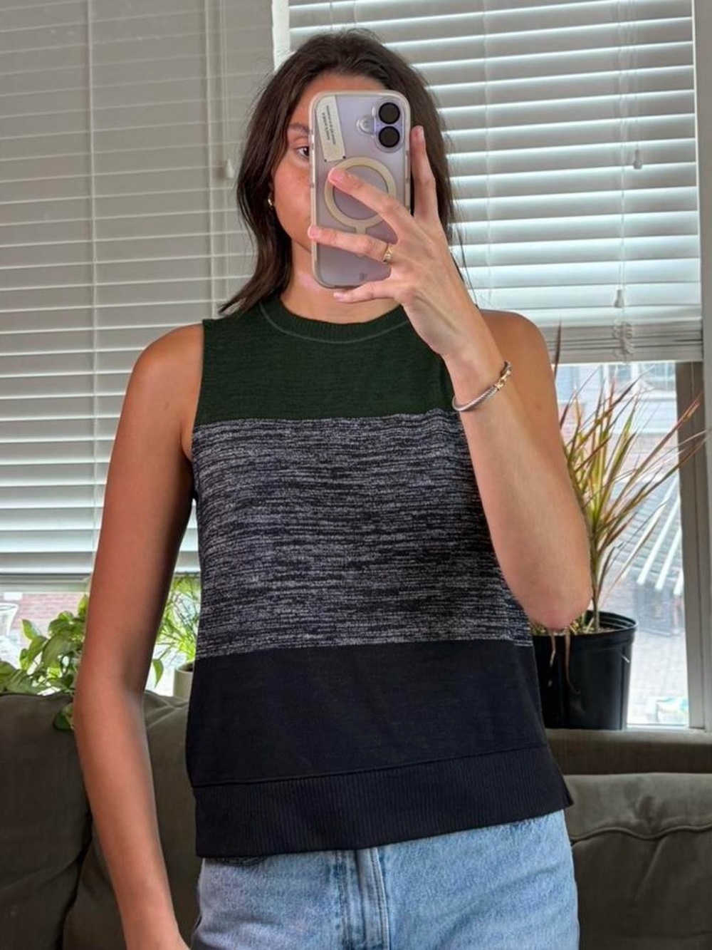 Rag & bone Bowery striped color block top